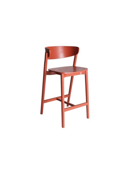 Taburete Alto VREDEN 64 cm, Madera / Rojo - Kodu Home Design