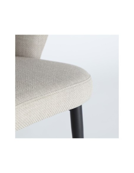 Silla FLAGNAC, Poliéster / Beige, Negro - Kodu Home Design