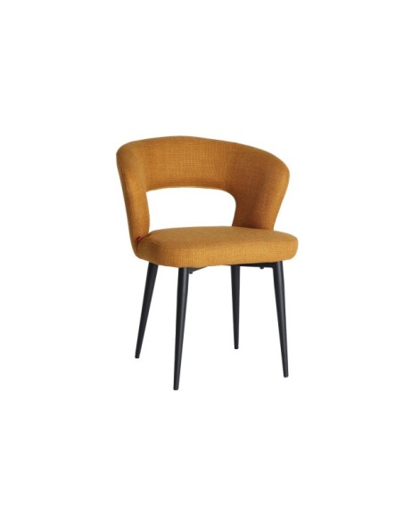 Silla FLAGNAC, Poliéster / Mostaza, Negro - Kodu Home Design