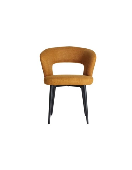 Silla FLAGNAC, Poliéster / Mostaza, Negro - Kodu Home Design