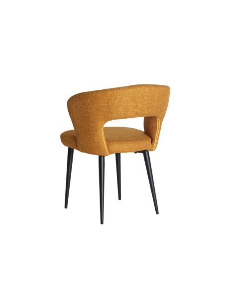 Silla FLAGNAC, Poliéster / Mostaza, Negro - Kodu Home Design