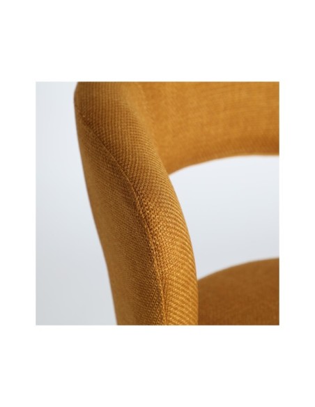 Silla FLAGNAC, Poliéster / Mostaza, Negro - Kodu Home Design