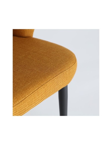 Silla FLAGNAC, Poliéster / Mostaza, Negro - Kodu Home Design
