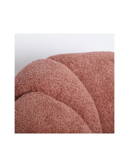 Sillón Giratorio Bouclé AYENT, Algodón Bouclé / Terracota, Negro - Kodu Home Design