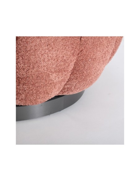 Sillón Giratorio Bouclé AYENT, Algodón Bouclé / Terracota, Negro - Kodu Home Design