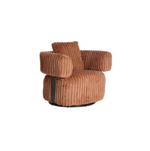 Sillón Giratorio MARNAY, Poliéster / Terracota, Negro -... 2