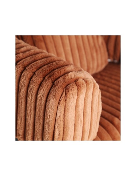 Sillón Giratorio MARNAY, Poliéster / Terracota, Negro - Kodu Home Design