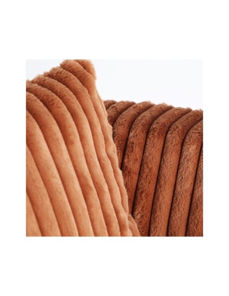 Sillón Giratorio MARNAY, Poliéster / Terracota, Negro - Kodu Home Design