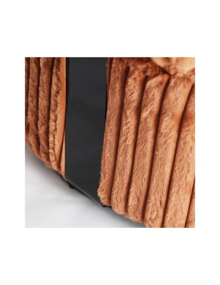 Sillón Giratorio MARNAY, Poliéster / Terracota, Negro - Kodu Home Design