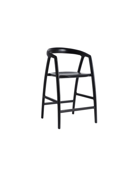 Taburete Alto HASLOCH 65 cm, Madera / Negro - Kodu Home Design