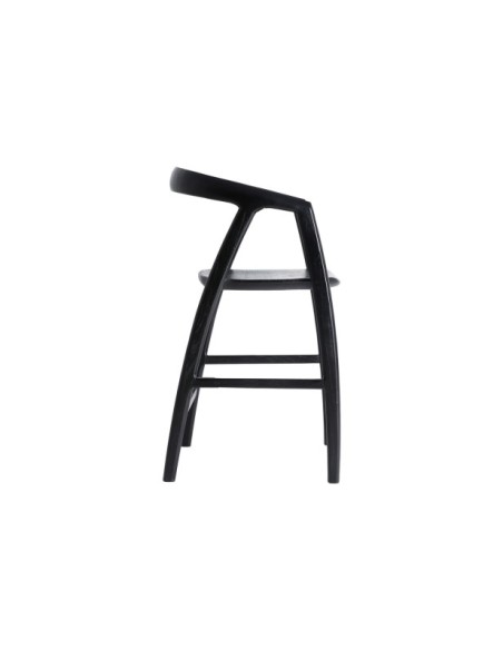 Taburete Alto HASLOCH 65 cm, Madera / Negro - Kodu Home Design