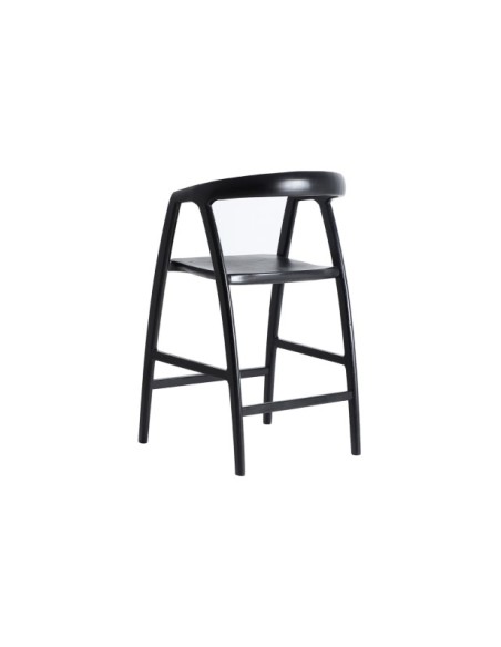 Taburete Alto HASLOCH 65 cm, Madera / Negro - Kodu Home Design