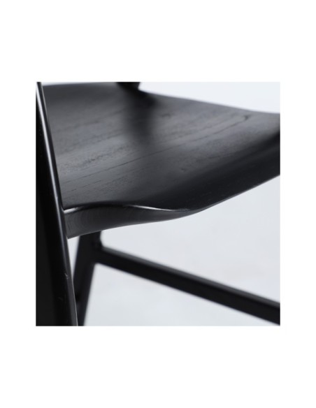 Taburete Alto HASLOCH 65 cm, Madera / Negro - Kodu Home Design