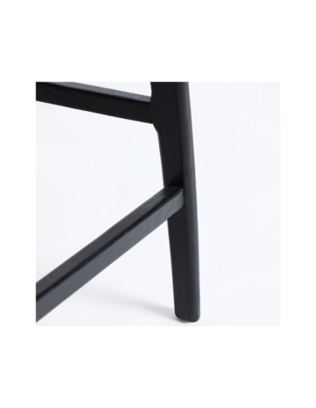 Taburete Alto HASLOCH 65 cm, Madera / Negro - Kodu Home Design