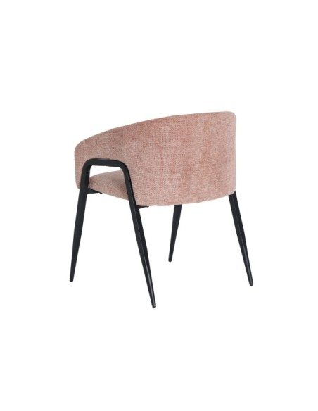 Silla AREN, Poliéster / Rosa Palo, Negro - Kodu Home Design