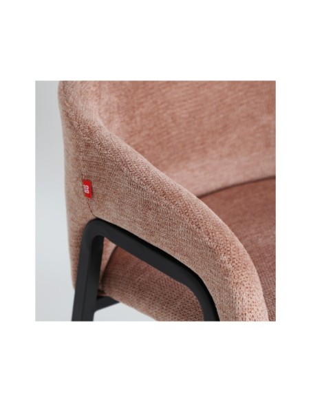 Silla AREN, Poliéster / Rosa Palo, Negro - Kodu Home Design