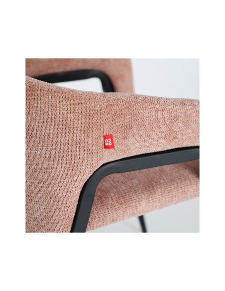 Silla AREN, Poliéster / Rosa Palo, Negro - Kodu Home Design