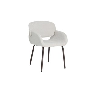 Silla NOOR, Poliéster / Blanco, Marrón - Kodu Home Design