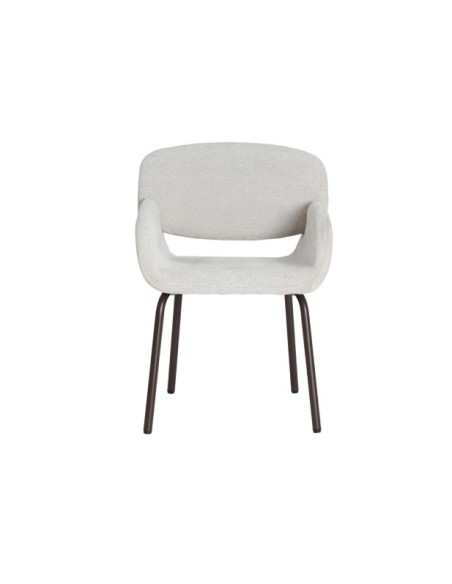 Silla NOOR, Poliéster / Blanco, Marrón - Kodu Home Design