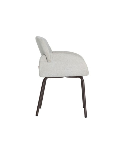 Silla NOOR, Poliéster / Blanco, Marrón - Kodu Home Design