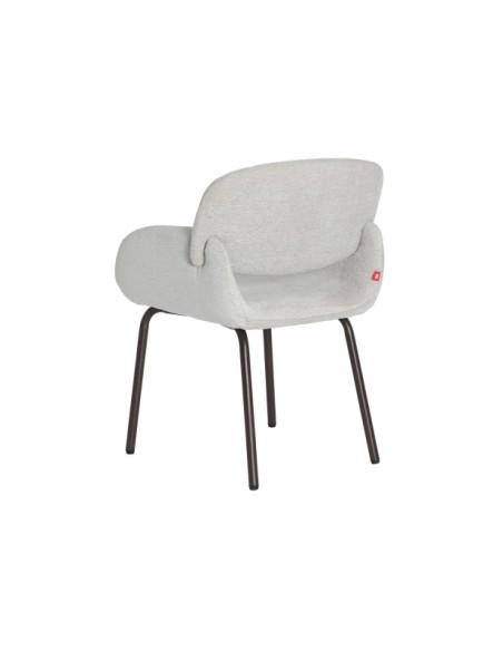 Silla NOOR, Poliéster / Blanco, Marrón - Kodu Home Design