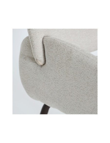 Silla NOOR, Poliéster / Blanco, Marrón - Kodu Home Design