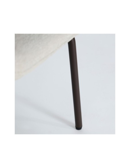 Silla NOOR, Poliéster / Blanco, Marrón - Kodu Home Design
