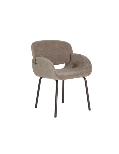 Silla NOOR, Poliéster / Topo, Marrón - Kodu Home Design