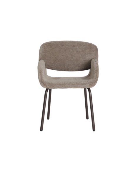 Silla NOOR, Poliéster / Topo, Marrón - Kodu Home Design