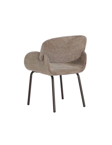 Silla NOOR, Poliéster / Topo, Marrón - Kodu Home Design