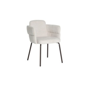 Silla LAVEN, Poliéster / Crema, Marrón - Kodu Home Design