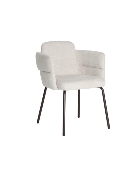 Silla LAVEN, Poliéster / Crema, Marrón - Kodu Home Design