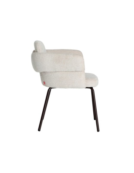 Silla LAVEN, Poliéster / Crema, Marrón - Kodu Home Design