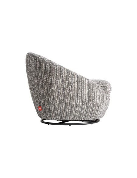 Sillón Giratorio BUBU, Poliéster / Gris - Kodu Home Design