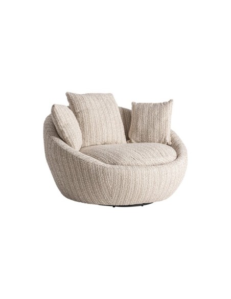 Sillón Giratorio NUBA, Poliéster / Beige - Kodu Home Design