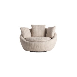 Sillón Giratorio NUBA, Poliéster / Beige - Kodu Home Design 2