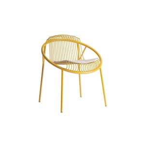 Silla Exterior BRIENZ, Hierro / Mostaza, Gris - Kodu Home...