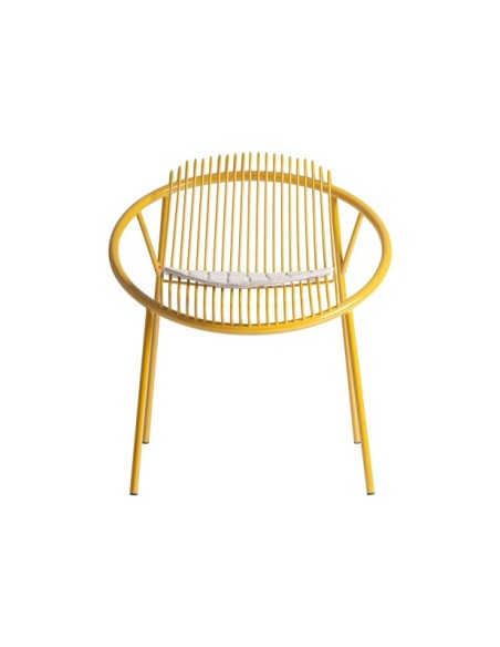 Silla Exterior BRIENZ, Hierro / Mostaza, Gris - Kodu Home Design