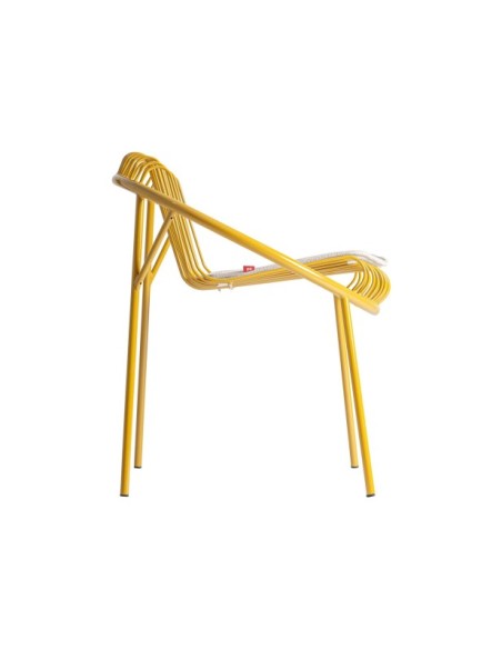 Silla Exterior BRIENZ, Hierro / Mostaza, Gris - Kodu Home Design