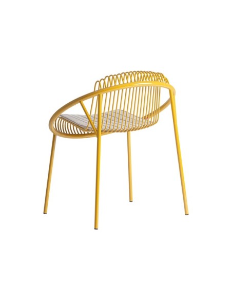 Silla Exterior BRIENZ, Hierro / Mostaza, Gris - Kodu Home Design