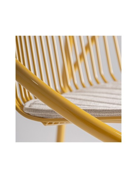 Silla Exterior BRIENZ, Hierro / Mostaza, Gris - Kodu Home Design