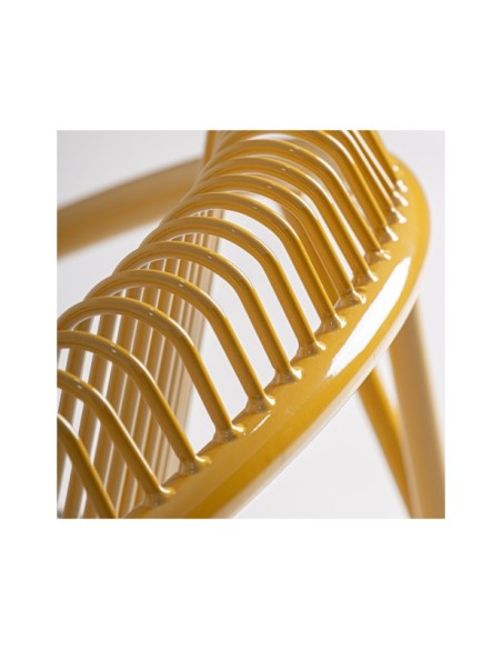 Silla Exterior BRIENZ, Hierro / Mostaza, Gris - Kodu Home Design