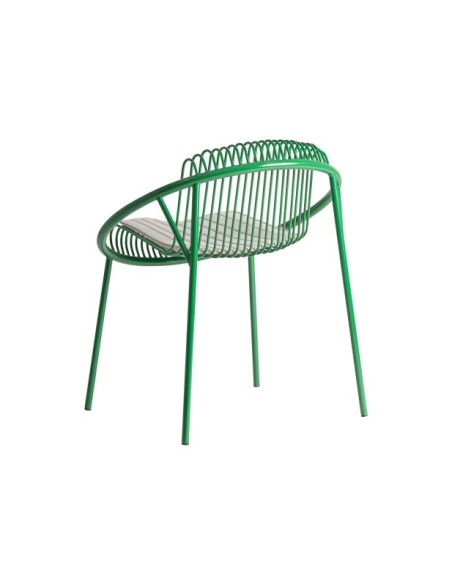 Silla Exterior BRIENZ, Hierro / Verde, Beige - Kodu Home Design