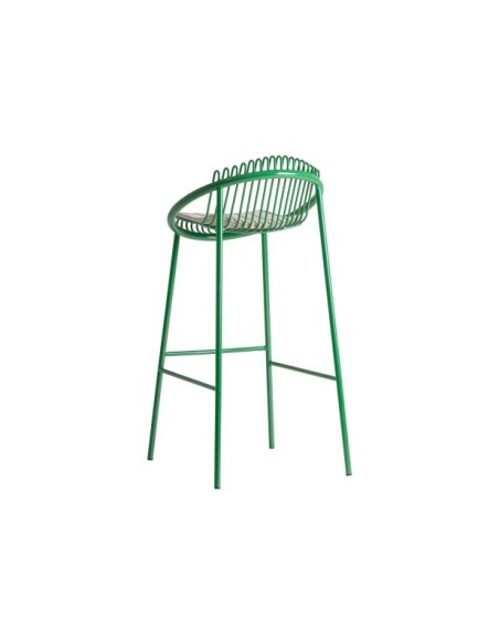 Taburete Alto BRIENZ 78 cm, Hierro / Verde, Gris - Kodu Home Design