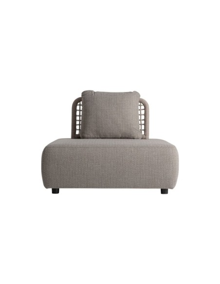 Sofá Exterior LENK Módulo Central 105x105 cm, Aluminio, Polipropileno / Topo - Kodu Home Design