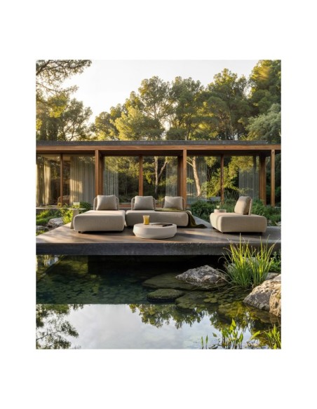 Sofá Exterior LENK Módulo Central 105x105 cm, Aluminio, Polipropileno / Topo - Kodu Home Design