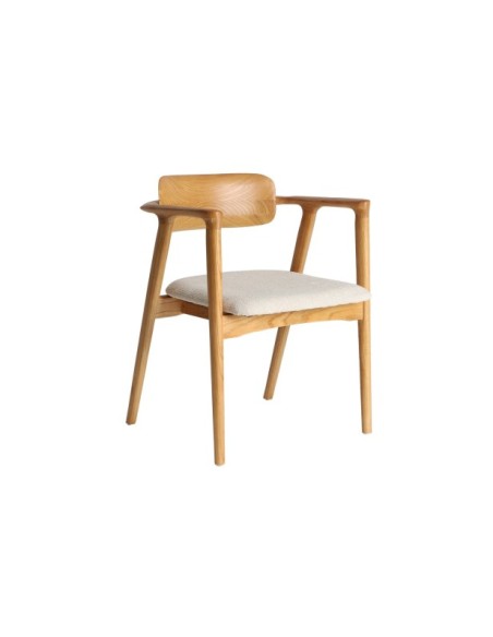 Silla ERISWIL, Madera / Marrón, Crema - Kodu Home Design