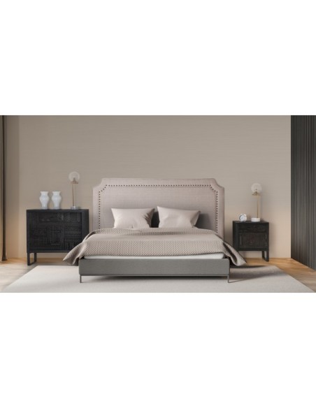 Cabecero de Cama SOUSEL 160x120 cm, Lino / Beige - Kodu Home Design