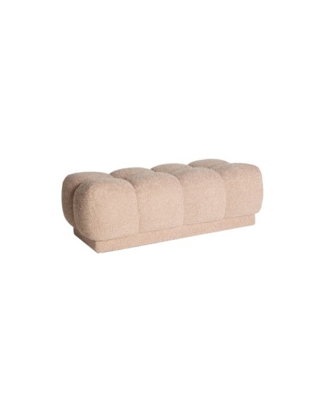 Banco MARBURGO 124 cm, Algodón Bouclé / Marrón - Kodu Home Design