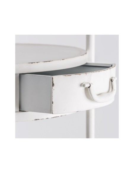 Carro Estantería CHIETI, Hierro / Blanco - Kodu Home Design